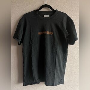 Anine Bing Charcoal oversized Tee with Copper Logo